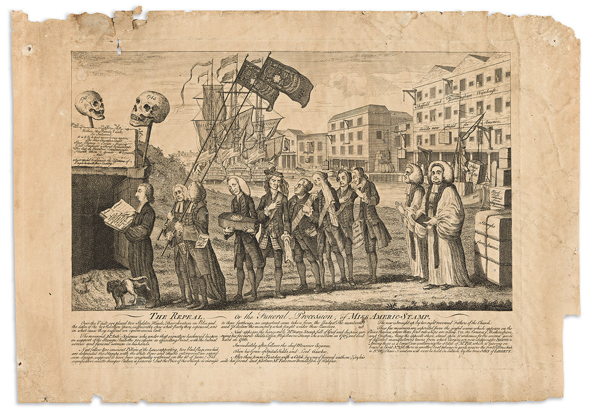 (AMERICAN REVOLUTION--PRELUDE.) [After Benjamin Wilson.] The Repeal, or the Funeral Procession of Miss Americ-Stamp.